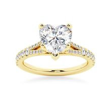 Load image into Gallery viewer, Heart Shaped Split-Shank Moissanite Engagement Ring