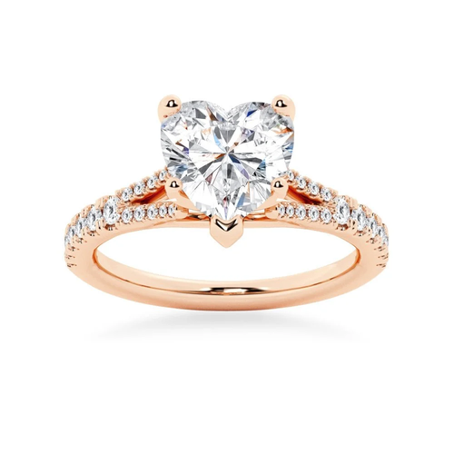 Heart Shaped Split-Shank Moissanite Engagement Ring