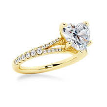 Load image into Gallery viewer, Heart Shaped Split-Shank Moissanite Engagement Ring