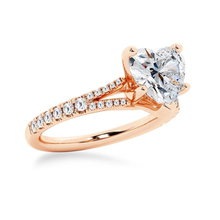 Load image into Gallery viewer, Heart Shaped Split-Shank Moissanite Engagement Ring