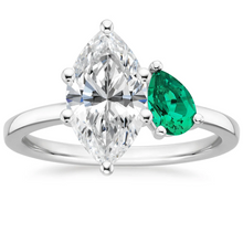 Load image into Gallery viewer, Marquise and Pear Shaped Emerald Engagement Ring