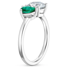 Load image into Gallery viewer, Marquise and Pear Shaped Emerald Engagement Ring