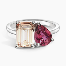 Load image into Gallery viewer, Elegant Pear and Emerald Shaped Gemstone Ring