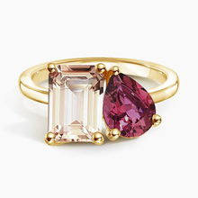 Load image into Gallery viewer, Elegant Pear and Emerald Shaped Gemstone Ring
