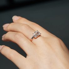 Load image into Gallery viewer, Toi et Moi Emerald Cut &amp; Pear Cut Engagement Ring