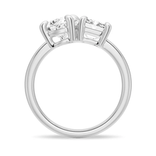Load image into Gallery viewer, Toi et Moi Emerald Cut &amp; Pear Cut Engagement Ring