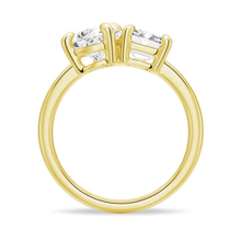 Load image into Gallery viewer, Toi et Moi Emerald Cut &amp; Pear Cut Engagement Ring