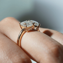 Load image into Gallery viewer, Toi et Moi Emerald Cut &amp; Pear Cut Engagement Ring