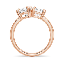 Load image into Gallery viewer, Toi et Moi Emerald Cut &amp; Pear Cut Engagement Ring