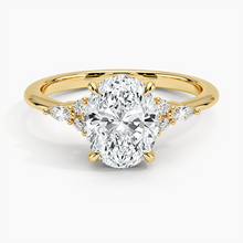 Load image into Gallery viewer, Petite Oval Shaped Moissanite Engagement Ring with Accent Stones