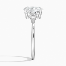 Load image into Gallery viewer, Petite Oval Shaped Moissanite Engagement Ring with Accent Stones
