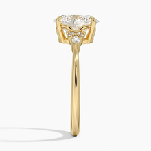 Load image into Gallery viewer, Petite Oval Shaped Moissanite Engagement Ring with Accent Stones
