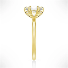 Load image into Gallery viewer, Six-Prong Solitaire Round Cut Engagement Ring With Hidden Halo