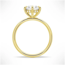 Load image into Gallery viewer, Six-Prong Solitaire Round Cut Engagement Ring With Hidden Halo
