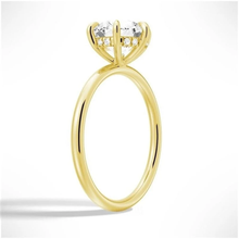 Load image into Gallery viewer, Six-Prong Solitaire Round Cut Engagement Ring With Hidden Halo