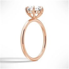 Load image into Gallery viewer, Six-Prong Solitaire Round Cut Engagement Ring With Hidden Halo