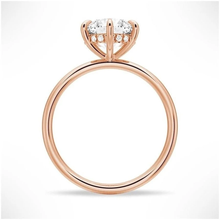 Load image into Gallery viewer, Six-Prong Solitaire Round Cut Engagement Ring With Hidden Halo