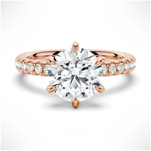Load image into Gallery viewer, Six-Prong Round Radiant Moissanite Engagement Ring