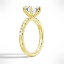 Load image into Gallery viewer, Six-Prong Round Radiant Moissanite Engagement Ring