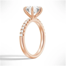 Load image into Gallery viewer, Six-Prong Round Radiant Moissanite Engagement Ring