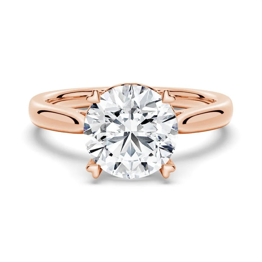 Eternal Heart Solitaire Round Moissanite Ring