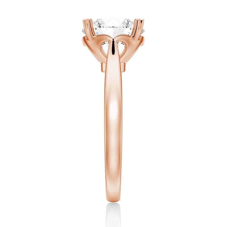 Eternal Heart Solitaire Round Moissanite Ring
