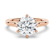 Load image into Gallery viewer, Classic Cathedral-Style Round Engagement Ring