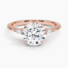 Load image into Gallery viewer, Elegant Round Moissanite Engagement Ring with Accent Stones
