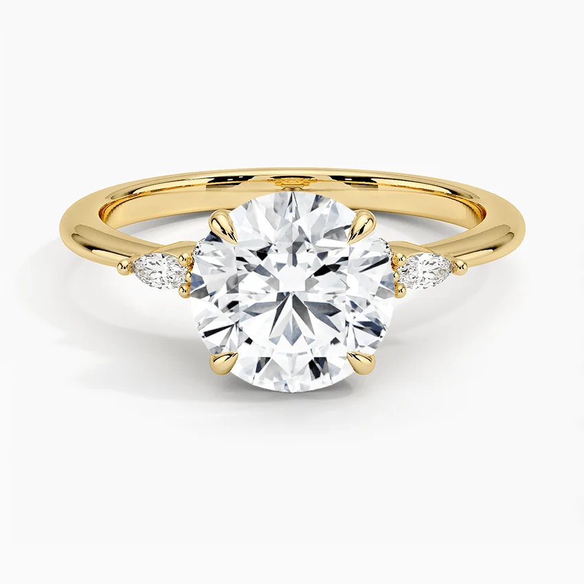 Elegant Round Moissanite Engagement Ring with Accent Stones