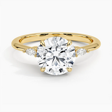 Load image into Gallery viewer, Elegant Round Moissanite Engagement Ring with Accent Stones
