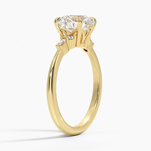 Load image into Gallery viewer, Elegant Round Moissanite Engagement Ring with Accent Stones