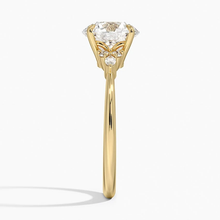 Load image into Gallery viewer, Elegant Round Moissanite Engagement Ring with Accent Stones