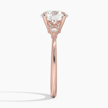 Load image into Gallery viewer, Elegant Round Moissanite Engagement Ring with Accent Stones