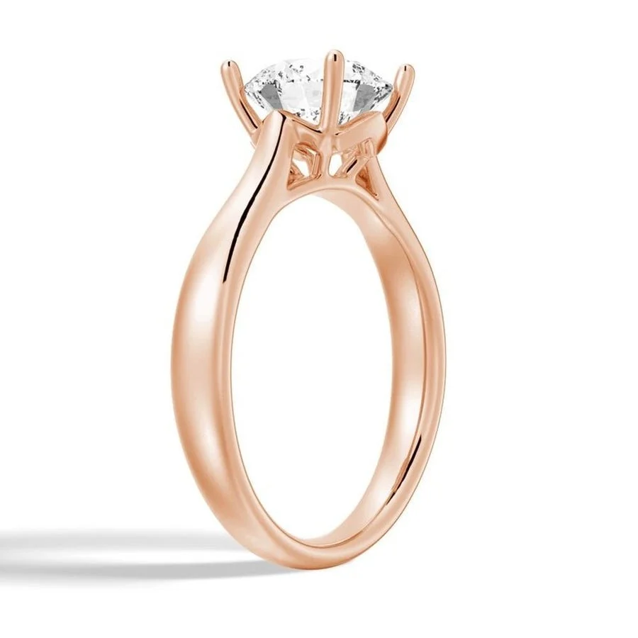 Classic 4-Prong Solitaire Round Moissanite Ring