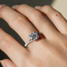 Load image into Gallery viewer, Round Cut Split-Shank Moissanite Engagement Ring