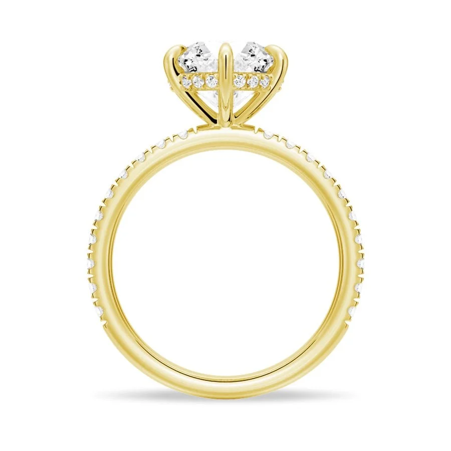 Radiant Moissanite Ring With Hidden Halo