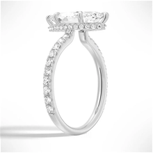 Load image into Gallery viewer, French Pavé Marquise Moissanite Engagement Ring With Hidden Halo