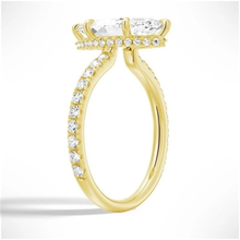 Load image into Gallery viewer, French Pavé Marquise Moissanite Engagement Ring With Hidden Halo