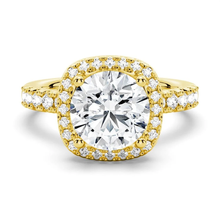 Load image into Gallery viewer, Brilliant Halo Round Moissanite Engagement Ring