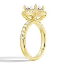 Load image into Gallery viewer, Brilliant Halo Round Moissanite Engagement Ring