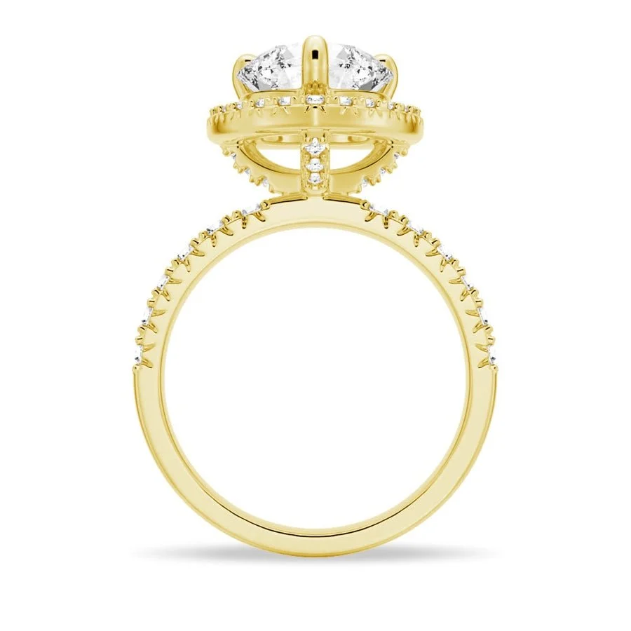Round Shaped Moissanite Halo Engagement Ring