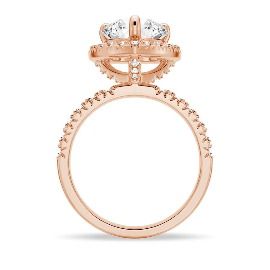 Round Shaped Moissanite Halo Engagement Ring