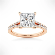 Load image into Gallery viewer, Princess Cut Split-Shank Moissanite Ring