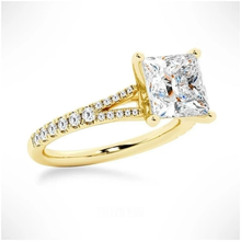 Load image into Gallery viewer, Princess Cut Split-Shank Moissanite Ring