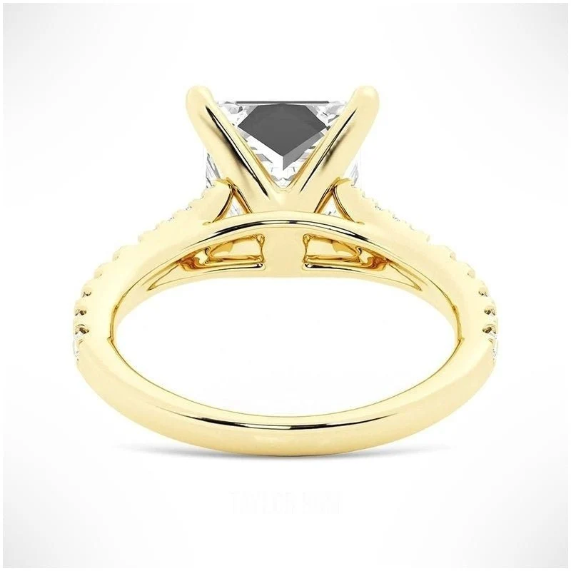 Princess Cut Split-Shank Moissanite Ring