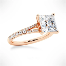 Load image into Gallery viewer, Princess Cut Split-Shank Moissanite Ring