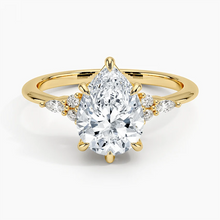 Load image into Gallery viewer, Elegant Pear Moissanite Engagement Ring with Accent Stones
