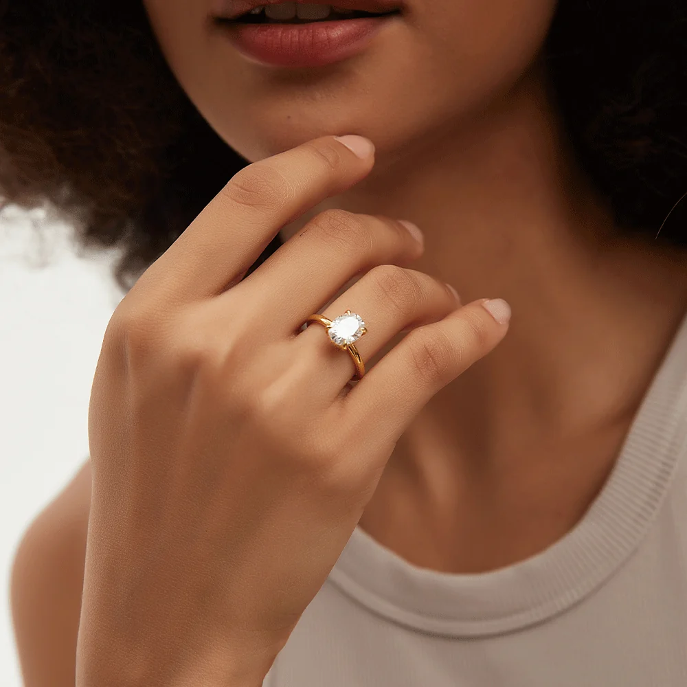 Velvet Dreams Oval Solitaire Moissanite Ring