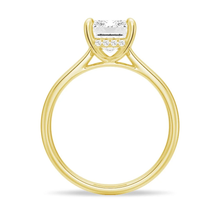 Load image into Gallery viewer, Classic Emerald Cut Moissanite Engagement Ring With Hidden Halo
