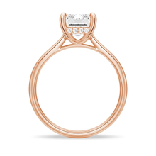 Load image into Gallery viewer, Classic Emerald Cut Moissanite Engagement Ring With Hidden Halo